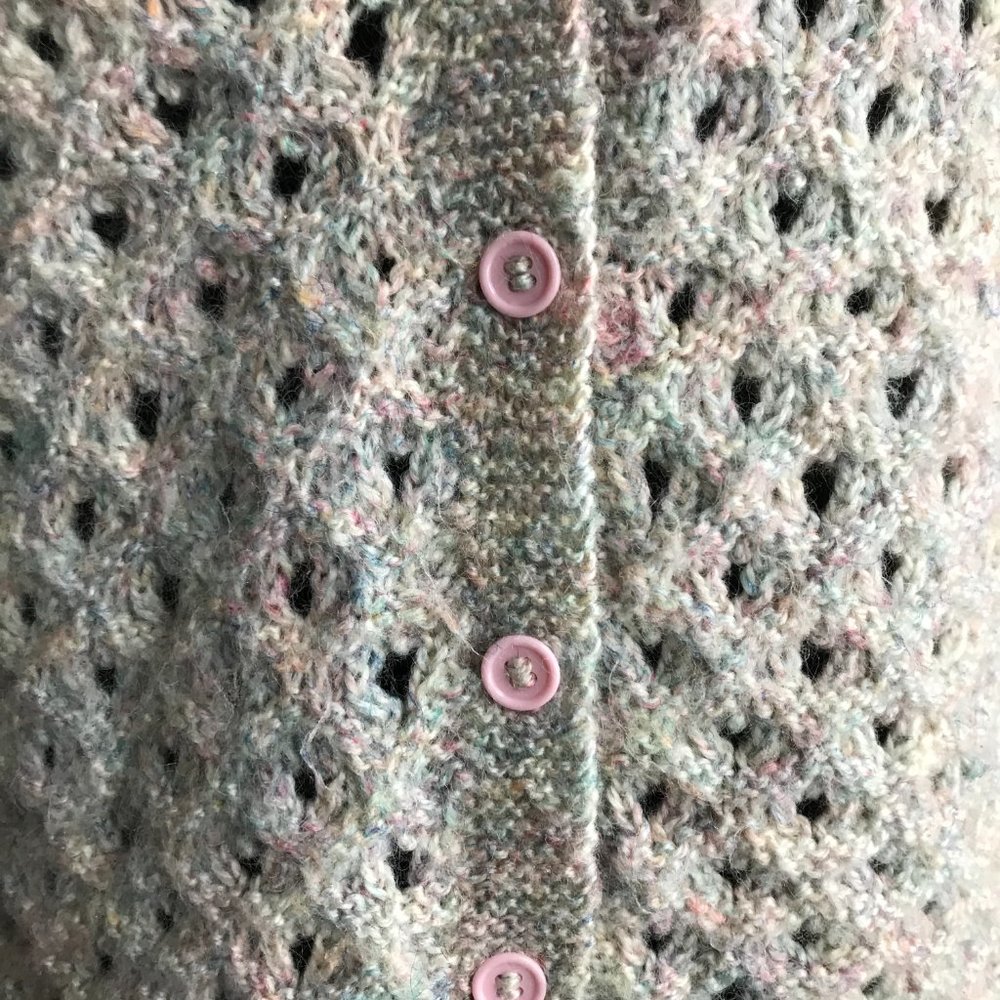 Vintage Hand-Crocheted Cottagecore Cardigan - Picture 4 of 4